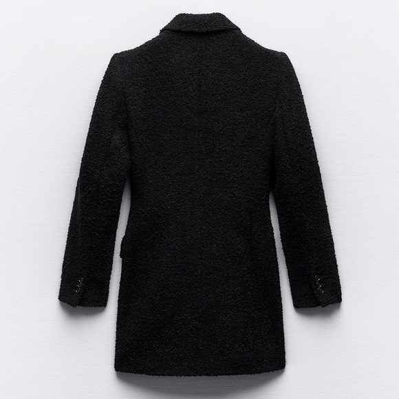 Zara Long boucle Double Breasted Blazer coat - Picture 6 of 6